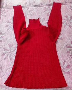 Red full sleeves high-neck pullover ❤️