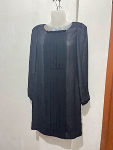 Length-35,,Classic Black Long Sleeve Mini Dress