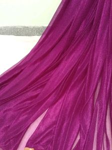Elegant Purple saree with blouse material