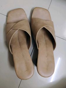 Women's Beige Wedge Sandals with flats