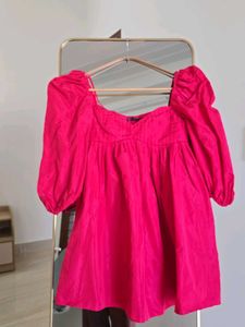 Zara Pink Puff Sleeve Dress