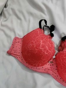 Pink Lace Padded Bra