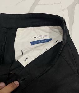 Symbol Essentials Men’s Regular Fit Black Trousers