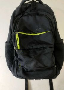 Black Laptop Backpack with Green Accents
