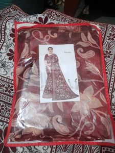 Maroon Floral Print Saree