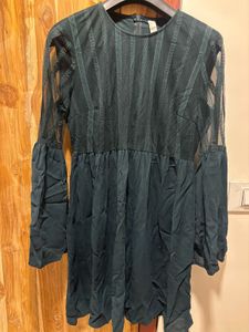 Elegant Lace Sleeve A-line Dress