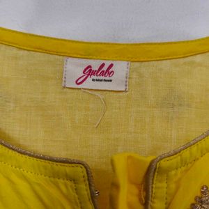 Yellow Embroidered Kurta