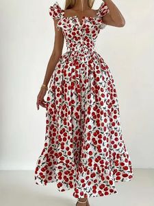 cherry 🍒 print long dress