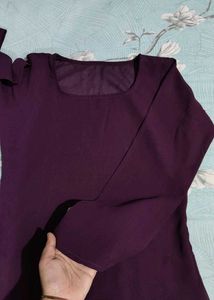 Elegant Purple Kurta with Slit