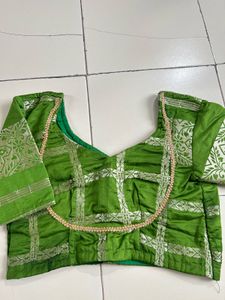 Elegant Green Embroidered Blouse