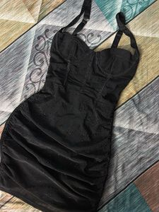 Stunning Black Sheer Embellished Dress