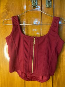 Chic Burgundy Corset