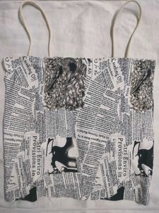 Unique Newspaper Print Crop Top