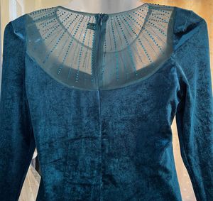 Elegant Teal Velvet Gown