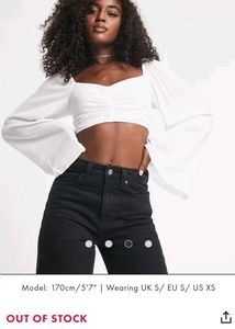 Chic White Cropped Puff Sleeve Top
