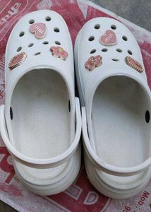 Cute White Clogs with Charms
