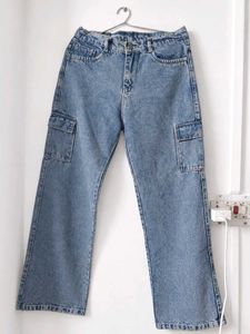 Light Wash Cargo Jeans