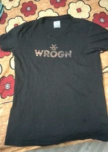 Wrogn Black Graphic T-Shirt