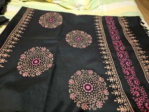 Black Southcottonmix block printed
