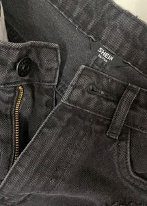 Black Distressed Wide Leg Jeans