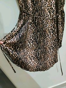 Leopard Print Short Sleeve Dress