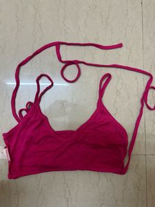 Hot Pink String Bikini Top