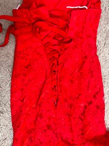 Elegant Red Lace Evening Gown