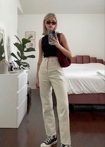 Mango Cream mom jeans