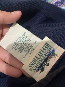 Imported Navy blue embroidered cardigan