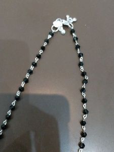 Black Beaded Anklet