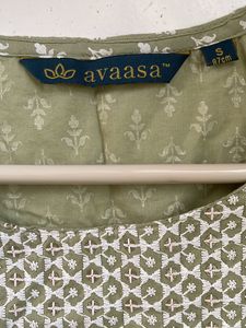 Avaasa Green Cotton Kurta
