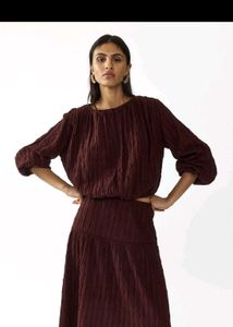 Coffee brown textured Top