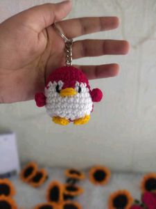 Crocheted Penguin Keychain
