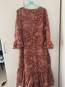 Chic Floral Print Wrap Dress XL size