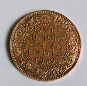 1942 India Quarter Anna Coin