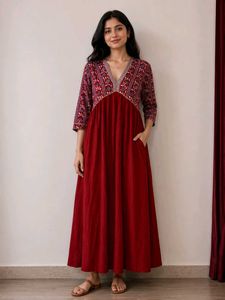 Boho Red Ethnic Kurta ❤