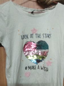 White Colour Sequnce Top For Girls