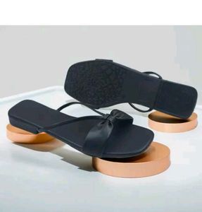 Stylish Black Bow Sandals