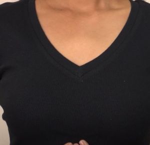 Black V-Neck Crop Top