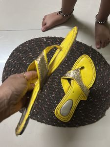 Sparkly Yellow Flip-Flops