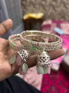 Charming Beaded Bangles with Jhumka