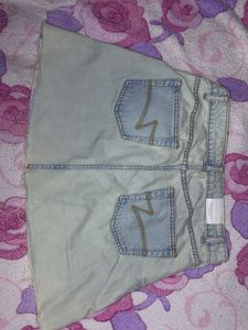 Y2k Light Wash Denim Mini Skirt