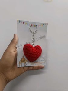 crochet heart ❤️ keychain 💫❣️