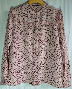 Chic Ruffle Leopard Print shirt