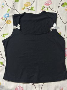 Cute Black Bow Tank Top