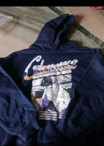 Navy Blue Graphic Hoodie