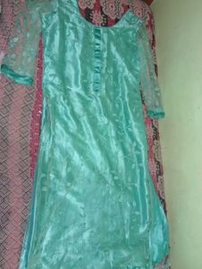 Teal Silk Dress Material