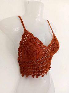 Handmade Crocheted Halter Crop Top