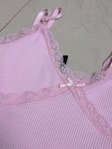 Kawaii Gyaru Cute Pink Ribbed Mini Dress