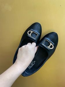 Black Buckle Flats